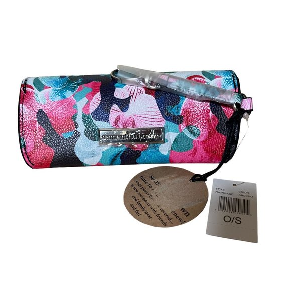 Samantha Brown To-Go Glasses Case Holder Orchid Camo Attach Caliper NWT - Picture 4 of 11